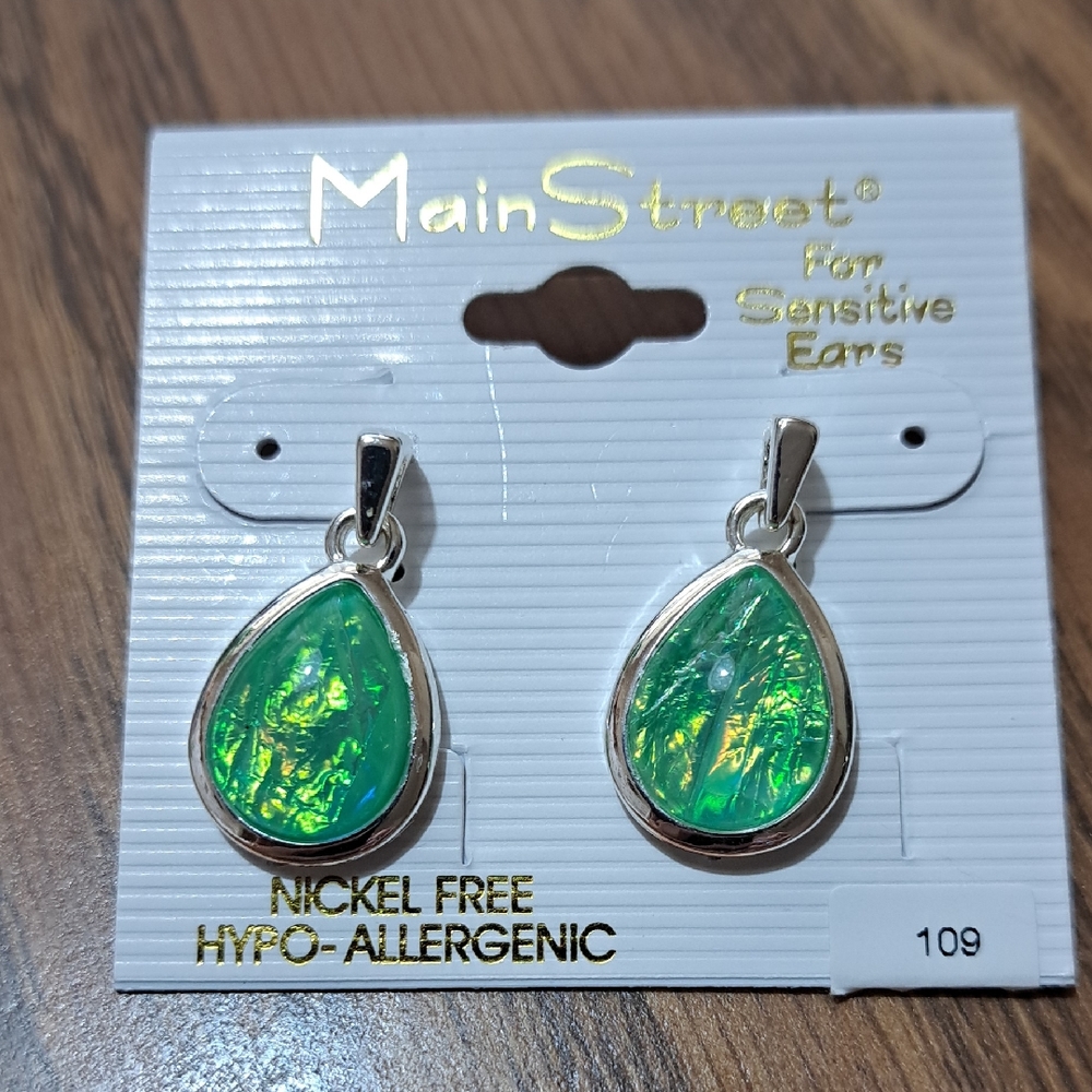 Main Street Green Teardrop Earrings/ BUNDLE ONLY